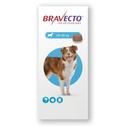 Bravecto 1000mg para Perro 20 a 40kg 1 Tab