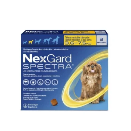 Nexgard Spectra S Antipulgas 3.5 a 7.5 kg x 3 tab