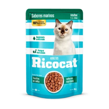 Alimento húmedo para gatos con sabor marinos