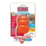 Kong Aqua es un juguete de recuperación flotante, similar en forma al Kong Classic