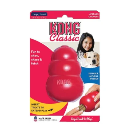El KONG Classic es el modelo de referencia de los juguetes para perros y ha sido el artículo esencial de los perros de todo el mundo desde hace más de cuarenta años
