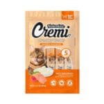 Snack para gatos cremosamente irresistible, hecho con carne real de salmón y atún.