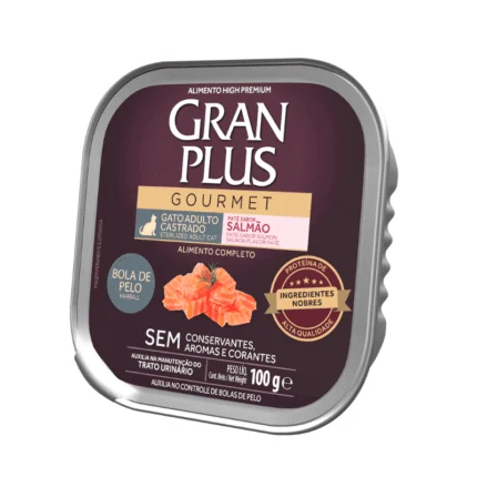 Gran Plus Gourmet Gato Adulto Castrado Sabor Salmon 100Gr Alimento Húmedo