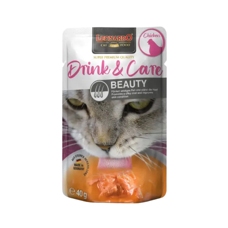 Leonardo Drink and Care Beauty Chicken Alimento Húmedo para Gatos 40 gr Leonardo Drink and Care Beauty Chicken Alimento Húmedo para Gatos 40 gr - Imagen 1